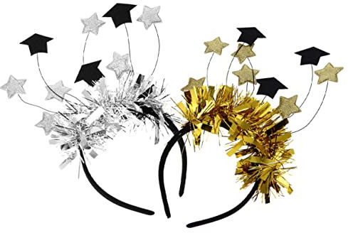 2 Stück Abschlusskappen-Stirnband, Abschluss-Kopfkleid, Grad-Ornament, bezauberndes Stirnband, Abschluss-Haarband, Haarreifen, dekoratives Stirnband, Cosplay-Zubehör, Multifunktions-Kopfschmuck/1305