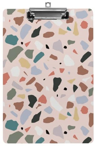 Klemmbretter für Kinder, Terrazzo-Muster, Acryl-Klemmbrett, leichtes Klemmbrett, Klemmleiste, A4-Größe, hält 21,6 x 32,5 cm, für Lehrer, Studenten, Frauen, Männer, Mädchen, Jungen