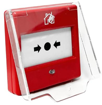 Evoges Hinged Clear Call Point Protective Cover, Compatible with Eaton, Menvier and other Call Point Models, Check Compatibility prior to purchase, Pack of 6