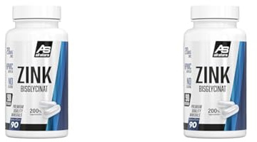 All Stars Zink Kapseln I Zink Tabletten vegan I 20 mg Zink-Bisglycinat pro Kapsel I 3-Monatspackung mit 90 Kapseln I veganes Zink-Supplement ohne Zucker, Aspartam, Creatin, Gelatine (Packung mit 2)