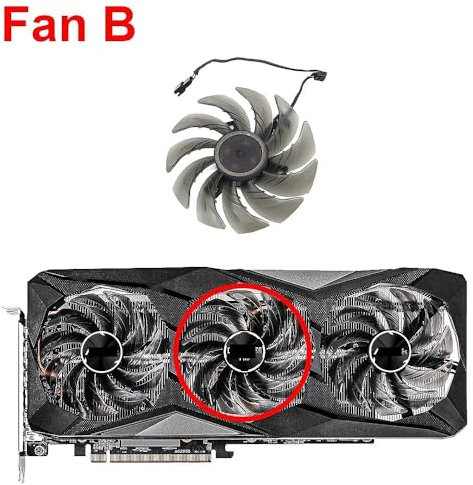 QKFTCSDW Ventilador de gráficos CF9010H12S de 85 mm Compatible con refrigeración de Tarjetas de Video gráficas RX 6600XT 6600 6700 XT 6800 Challenger Pro OC(Silver)