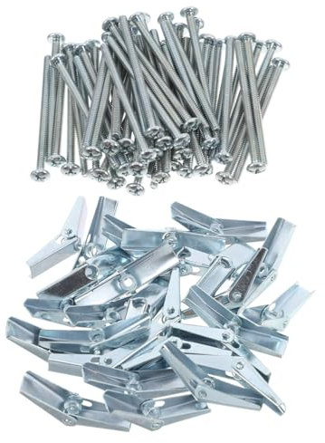 HAWILLOSCH 60pezzi Ancoraggi Per Cartongesso Bulloni Toggle Carichi Pesanti Su Cave e Casa