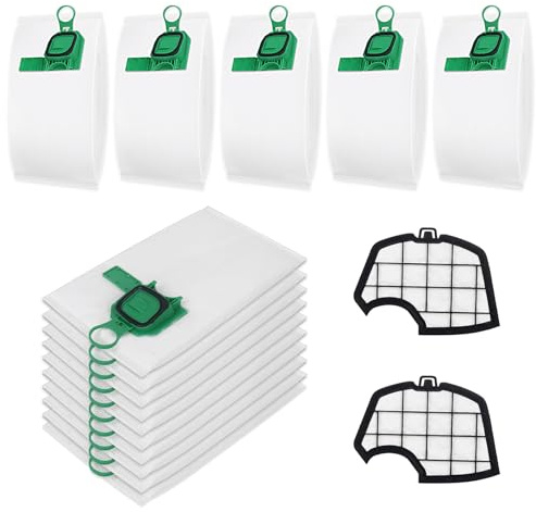 10 Vacuum Cleaner Bags with 2 Filters for Vorwerk Kobold VK150 VK140 FP140 FP150