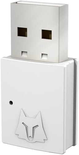 NBCP Wolf U-1 Adaptateur Bluetooth USB sans fil pour consoles de jeu, PS5, PS4, Switch, Mac, PC, compatible avec type C (blanc)
