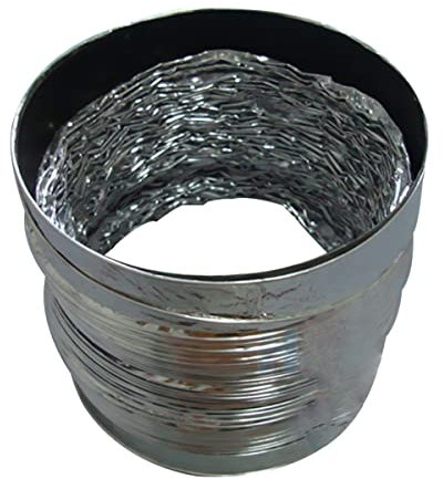 Homoyoyo Thickened Aluminum Foil Dryer Duct Hose 100mm x 2m Double-Layer High Temperature Resistant Ventilation Exhaust Pipe for HVAC Silver Flexible Ventilation