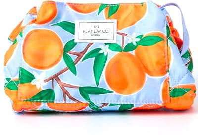 The Flat Lay Co Drawstring Makeup Bag | Cosmetic Organiser, Ideal for Everyday Use & Travel, Folds Out Storage for Makeup