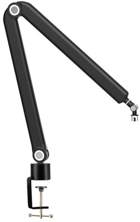 Microphone Arm Stand 360 Degree Rotating Suspension Boom Mic Stand With Clamp 3/8 To 5/8 Adapter For Gaming Adjustable Suspension