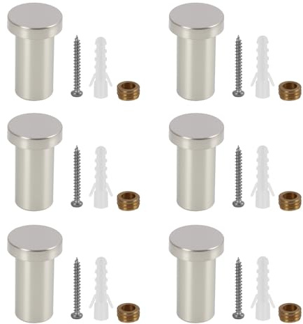 CanQuanSWZX 6 Stück Handtuchhaken zum Bohren, gebürstete Wandhaken Edelstahl 16×35 mm, Wandhaken zum Schrauben mit Montageschrauben für Bad, Küche, Flur und Kleidung