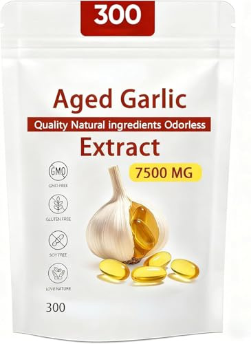 Estratto di aglio invecchiato,[Nuovo]7500mg, non OGM, 300,1Pcs
