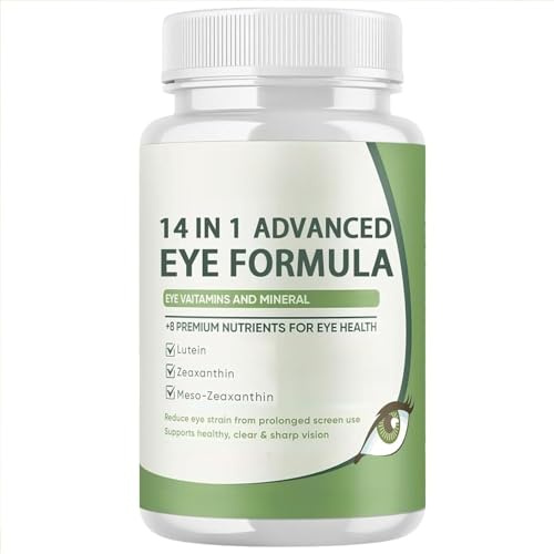 14-in-1 fortgeschrittene Augenformel, Augenvitamine & Mineralstoffe mit Lutein & Zeaxanthin, unterstützt die Augengesundheit, Sehkraft & Konzentration