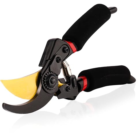 Zuvo Garden Secateurs, Heavy Duty Bypass Pruning Shears | Titanium-Coated SK-5 Steel, Ergonomic Comfort Grip, Bypass Blade, Cuts Up to 20mm, For Roses and Shrubs