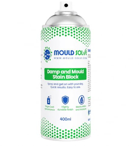 Damp & Mould Stain Block Spray 400ml | Matt White, Covers Water Stains, Damp Patches & Mould Marks | Fast Drying Interior Primer & Sealer | Paint Ready