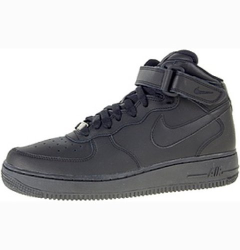 Nike AIR FORCE 1 MID (GS), Unisex-Kinder Sneakers, Schwarz,38 EU