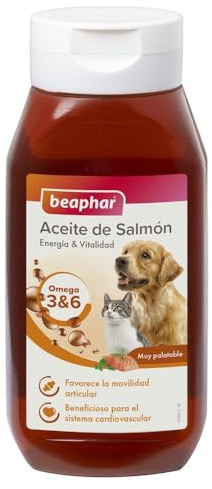Beafar Bea11295 Supplemento Alimentare per Cani e Gatti di Olio di Salmone - 425 ml
