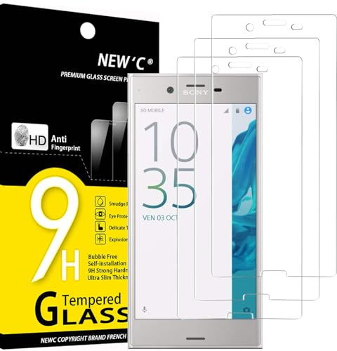 NEW'C 3 Stück für Sony Xperia XZ für Panzerglas, Frei von Kratzern, 9H Härte, HD Displayschutzfolie, 0.33mm Ultra-klar, Ultrabeständig
