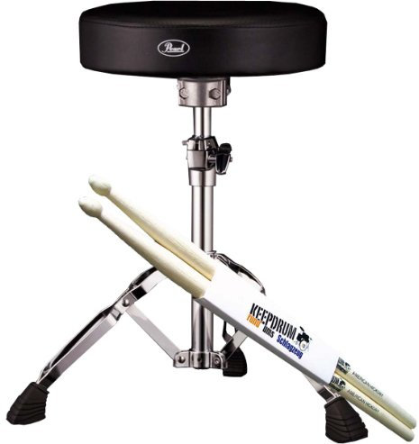 Pearl D-930 Drumhocker Drummersitz + 1 Paar keepdrum Drumsticks