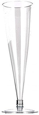 FLUTE IN PLASTICA CON GAMBO TRASPARENTE 100 PEZZI CAPACITA' 100 CC