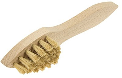 Cremebürste Tiegelbürste Schuhbürste Auftragebürste mit Spitze - Feste Naturborsten - Kräftige Schuhbürste für Schuhcreme und Schuhwachs - Made in Germany (Auftragsbürste hell)