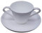 Two Handled White Bone China Cup and Saucer