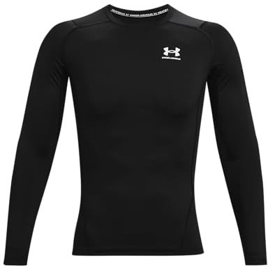 Under Armour herr Skjorta Armour Heatgear Kompression Långärmad T-shirt, svart/vit, S