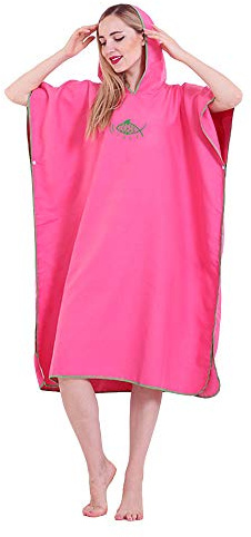 Badeponcho, Surfponcho, Badetuch Ultraleicht, Umzugshilfe, Schnelltrocknender Bademantel aus Mikrofaser für Damen, Herren und Kinder, 90 x 110 cm