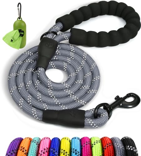 Taglory Laisse Chien Corde réfléchissants pour Chiens de Moyenne Grande | Ultra-Résistante Grade Escalade Ø 1,2 cm, Pour Grand Chien qui Tire, Prise en Main Douce Sans Brûlure, Balade Quotidienne