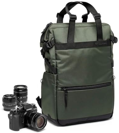 Manfrotto Street Convertible Shopper Bag, Tragetasche, für Spiegellose Kamera, Convertible Rucksack für Fotografie, für Stativhalterung, Fotografiezubehör für Content Creator, Farbe Grün