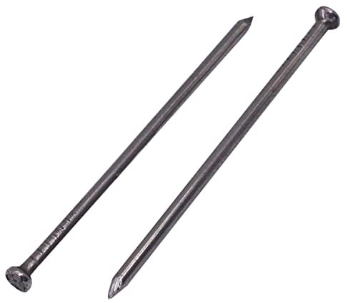 (400 unidades) de acero de 1,8 x 50 mm, cabeza redonda plana, clavos de alambre brillante comunes multiusos, carpintería (400, 1,8 x 50 mm)