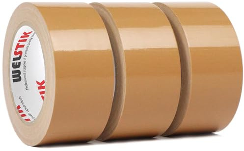 WELSTIK Professional Duct Tape 3 Pack 48mm x 27m Waterproof Tape Fabric Coloured Gaffer Tape for Repairs, DIY, Crafts, Indoor and Outdoor Use,Brown