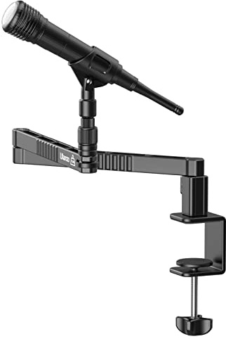 ULANZI LS26 Low Mikrofon Arm Mikrofonständer Tisch Studio Mikrofon Halterung mit 1/4'' 3/8 5/8 Adapter, Professionelle Mic Arm für Game Streaming Podcast Broadcast