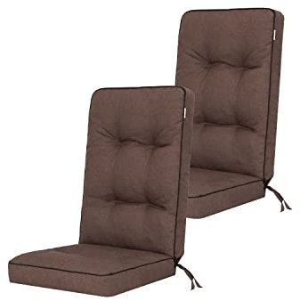 shivler Gartenstuhlauflage Gartenstuhl Auflage ÖKOLEINEN Stuhlkissen Stuhl Sitzauflage Kissen für Gatrenstuhle Sessel Sitzkissen (2 Stck., Braun)