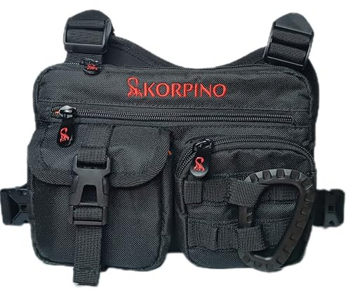 SKORPINO Taktische Brusttasche | geeignet bei Workouts | Sport | Wandern | Motorrad | Radfahren | Angeln | 22,9x15,9x5,1 cm | Tactical | Chest Bag | mit Handyfach integriert