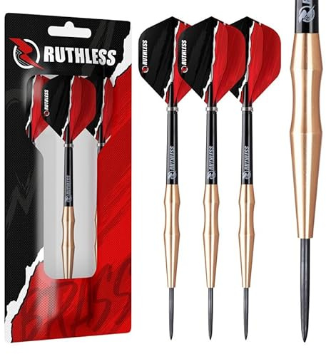 Ruthless Eagles Dart-Set mit Stahlspitze, Dart-Flights und Stiele im Lieferumfang enthalten, erhältlich in mehreren Gewichten in glatten, gerändelten und gerändelten Barrels