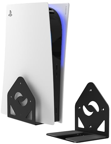 HumanCentric Wall Mount Compatible with PS5 Original, Slim, and Pro Editions, Both Digital and Disc Versions, Metal Bracket Mounting Kit Hides Console or Mount on Wall, Works on Any Side