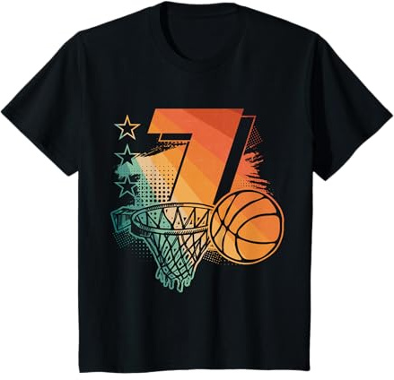 7. Geburtstag Basketball Spieler Kinder Jungs Mädchen T-Shirt
