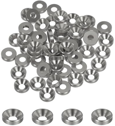 QUARKZMAN 60 arandelas avellanadas M4, aleación de aluminio anodizado de 10 mm/0,39 pulgadas, juntas de cabeza para tornillos RC/FPV/PC/piezas de accesorios para drones, gris