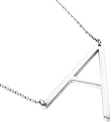 OAKKY Halsband med stor bokstav för kvinnor, rostfritt stål, alfabet med 26 bokstäver från A till Z, guld/silver