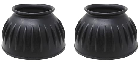 CHALLENGER Horse Rubber Overreach Hoof Protection Bell Boots 41HI02BK-M