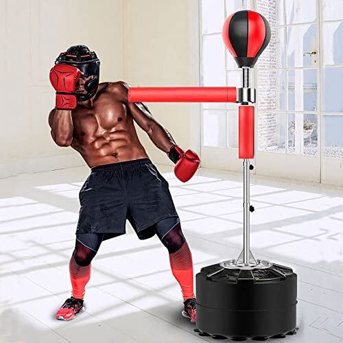 Erwachsene Punchingball Standboxsack, 360° Verstellbar Boxing Set Stand Handschuhen Heavy Duty Punching-Training