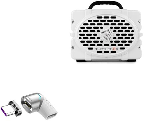 BoxWave Adapter Compatible With Turtlebox Gen 2 Speaker - MagnetoSnap PD Angle Adapter, Magnetic Charging Connector Device Saver - Metallic Silver