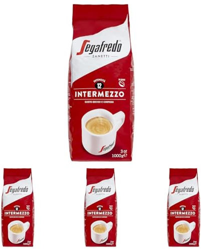 Segafredo Zanetti Caffè in Grani Intermezzo (Confezione da 4 Kg) – Adatto per la Moka – Linea Le Classiche, Chicchi di Caffè a Tostatura scura, Gusto deciso e corposo