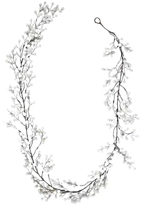 Guirnalda de Navidad Berry - 6.2 pies Navidad verde arándano Garland | Decoración de guirnalda rústica, decoración de temporada, Guirnalda de la baya de acebo, Real Touch Guirnalda de Navidad para
