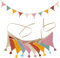 Guirnalda Banderines Tela para Habitación Infantil, 2.7m Triangulares Banderolas Cumpleaños Decorativos Infantiles Fiesta Exterior