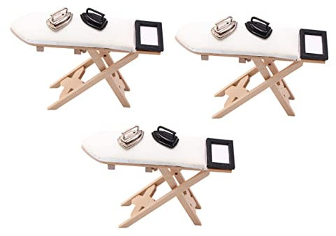 UPKOCH 3pièces Modèle Réduit de Table à Repasser Table à Repasser Miniature pour Loisirs Créatifs Jouet Décoration de Maison Miniature