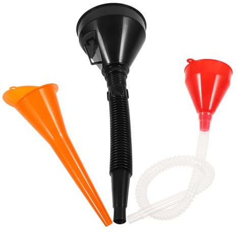 Cabilock Embudo De Combustible Con Manguera Flexible Para Aceite De Automóvil y Motocicleta Embudo De Plástico Para Llenado De Aceite Carretera
