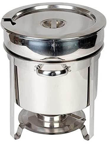 OLSKFUH Suppen-Chafing Dish, Edelstahl 11 L Chafing Dish Suppenwärmer Mit 35 cm Löffel Für Chili Und Gumbo,