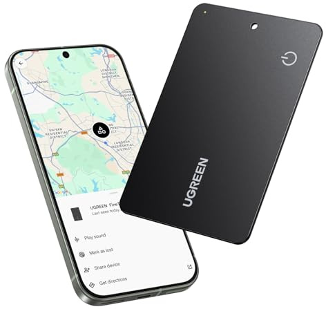 UGREEN FineTrack Slim G Smart Finder Solo Android 5 Anni Batteria Localizzatore Ultra Sottile 1.7mm Impermeabile IP68 Tracker Compatibile con Google Find Hub per Portafoglio Chiavi Bagaglio Valigia