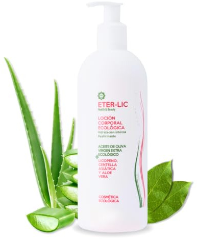 Crema Corporal Hidratante Ecológica Eterlic – Hidratante, Reafirmante y Regeneradora – Crema Cuerpo Con AOVE, Aloe Vera, Centella Asiática y Licopeno – Alivio del Picor y Eczema (100 ML)