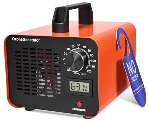 GJCrafts Generador de ozono de 60.000 mg/h, dispositivo de ozono, pantalla digital, purificador automático de aire de ozono con temporizador de 60 minutos para el hogar, limpiador de desinfección