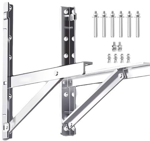 Soporte Universal Para Unidad Exterior Aire Acondicionado,soporte Pared Acero Inoxidable 304 Para Aire Acondicionado,resistente Y Anticorrosión Para Una Instalación Estable(16000-19000 BTU)